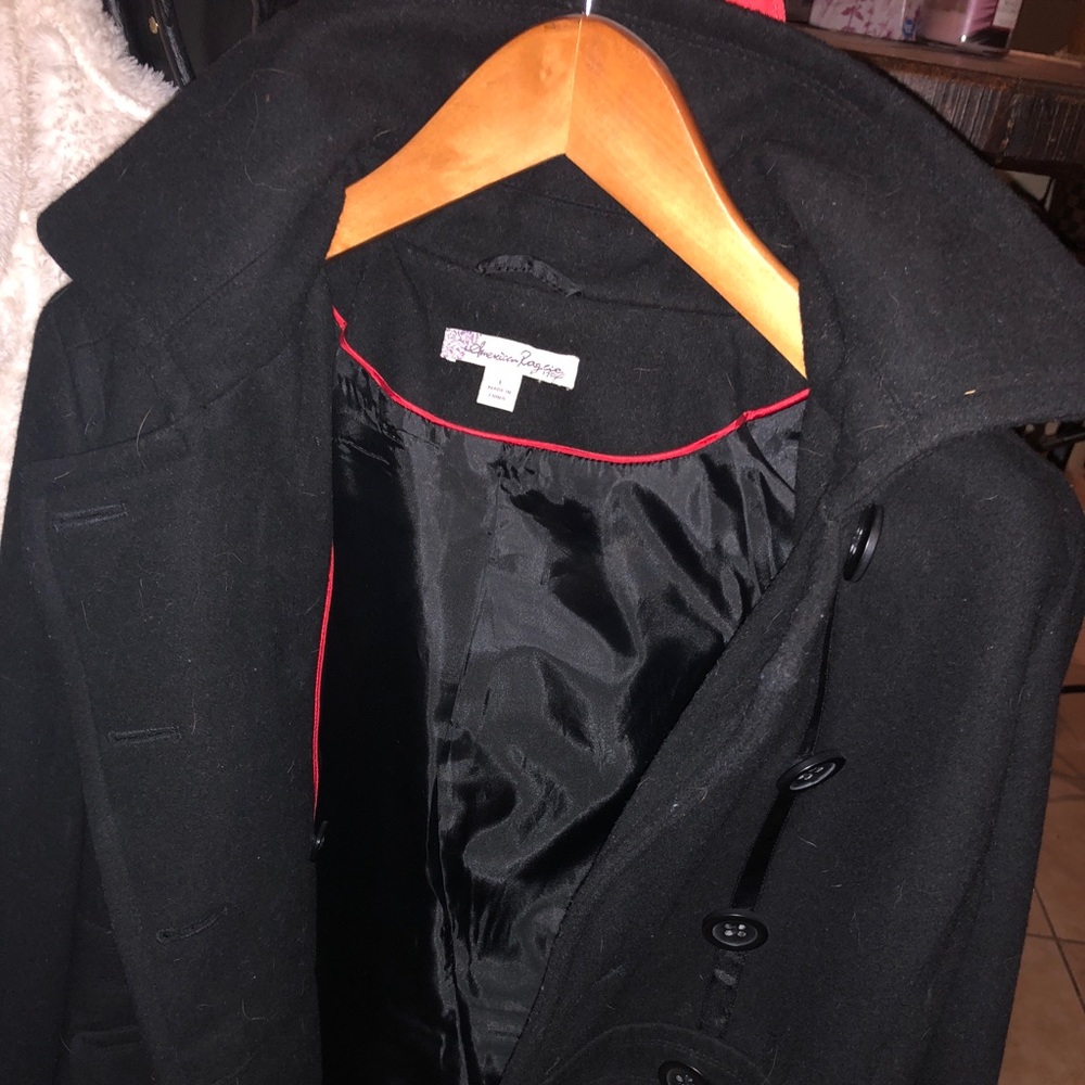 Pea coat with hood